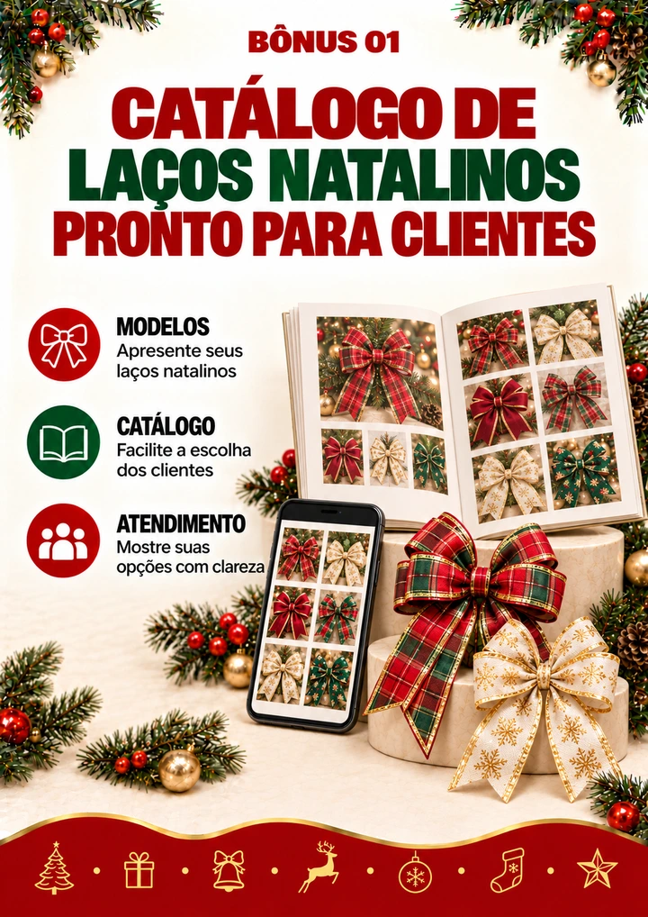 Bônus 1 — Catálogo de Laços Natalinos Pronto para Clientes
