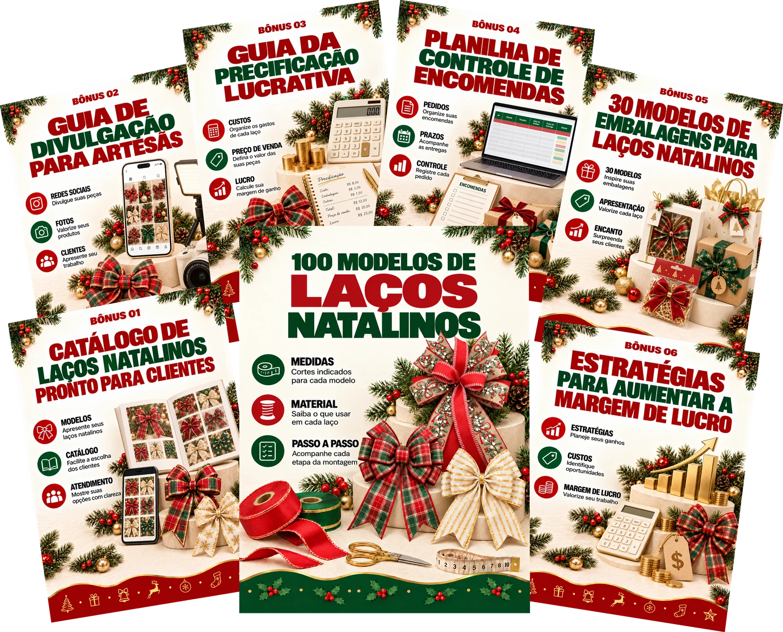 100 Modelos de Laços Natalinos com os seis bônus